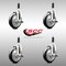 Service Caster 5 Inch 316SS Black Poly Swivel 3/4 Inch Expanding Stem Caster Set Brake SCC SCC-SS316EX20S514-PPUB-BLK-TLB-34-4 - alternate 3